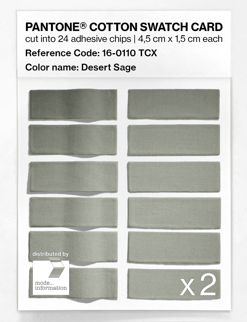 Product image 6 of the product “PANTONE® COTTON SWATCH CARD 16-0110 TCX Desert Sage ”