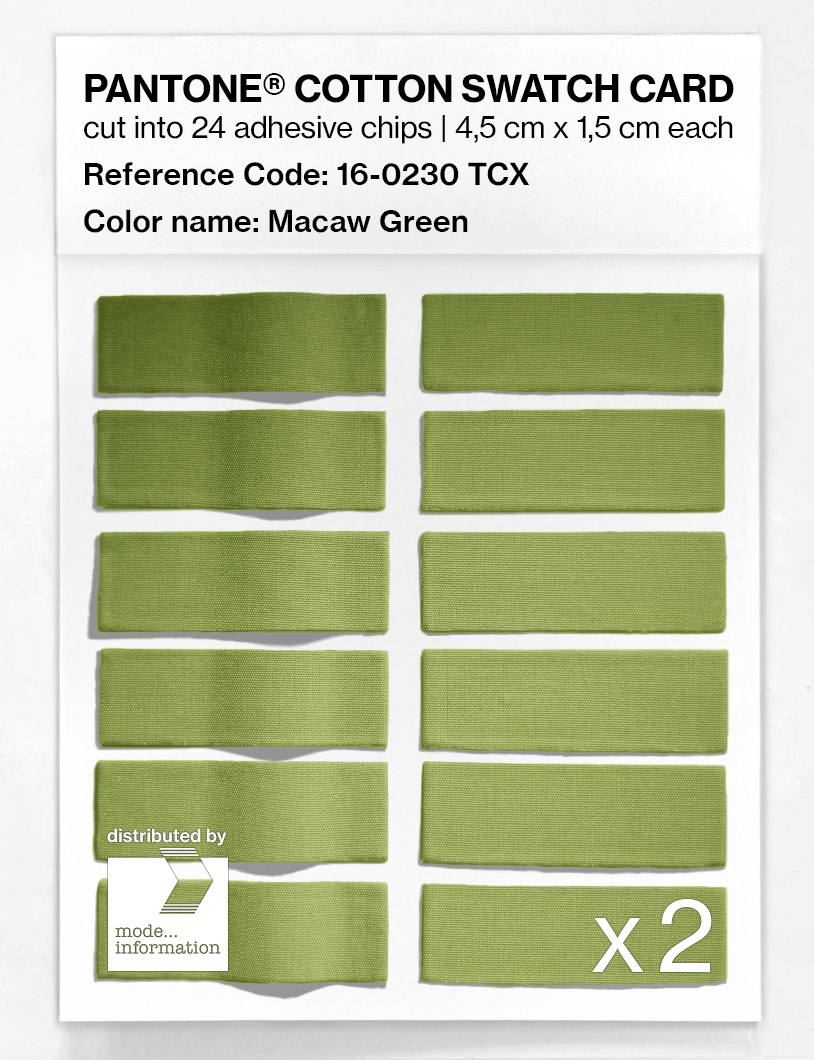 Product image 6 of the product “PANTONE® COTTON SWATCH CARD 16-0230 TCX Macaw Green ”