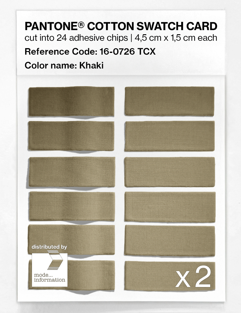 Product image 6 of the product “PANTONE® COTTON SWATCH CARD 16-0726 TCX Khaki ”