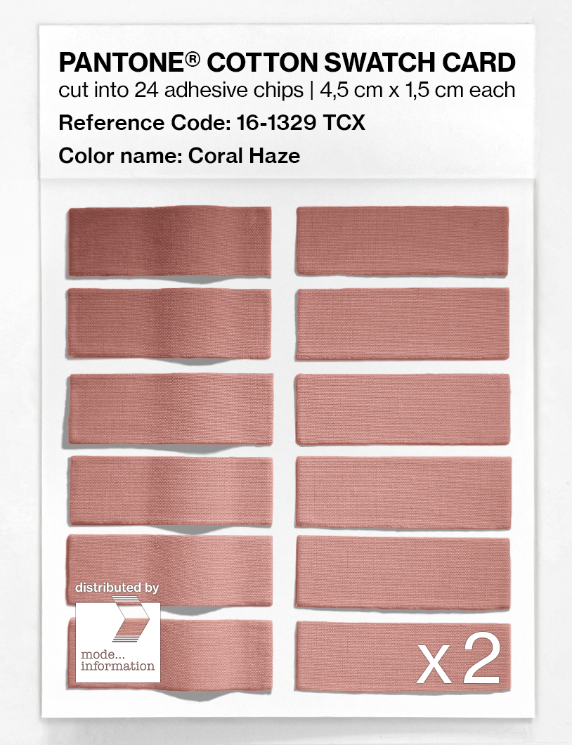 Product image 6 of the product “PANTONE® COTTON SWATCH CARD 16-1329 TCX Coral Haze ”