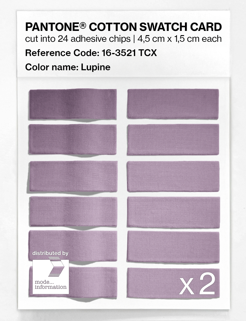 Product image 6 of the product “PANTONE® COTTON SWATCH CARD 16-3521 TCX Lupine ”