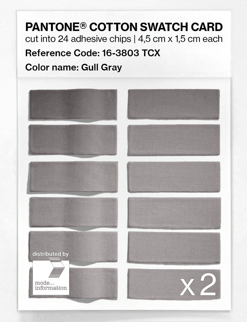 Product image 6 of the product “PANTONE® COTTON SWATCH CARD 16-3803 TCX Gull Gray ”