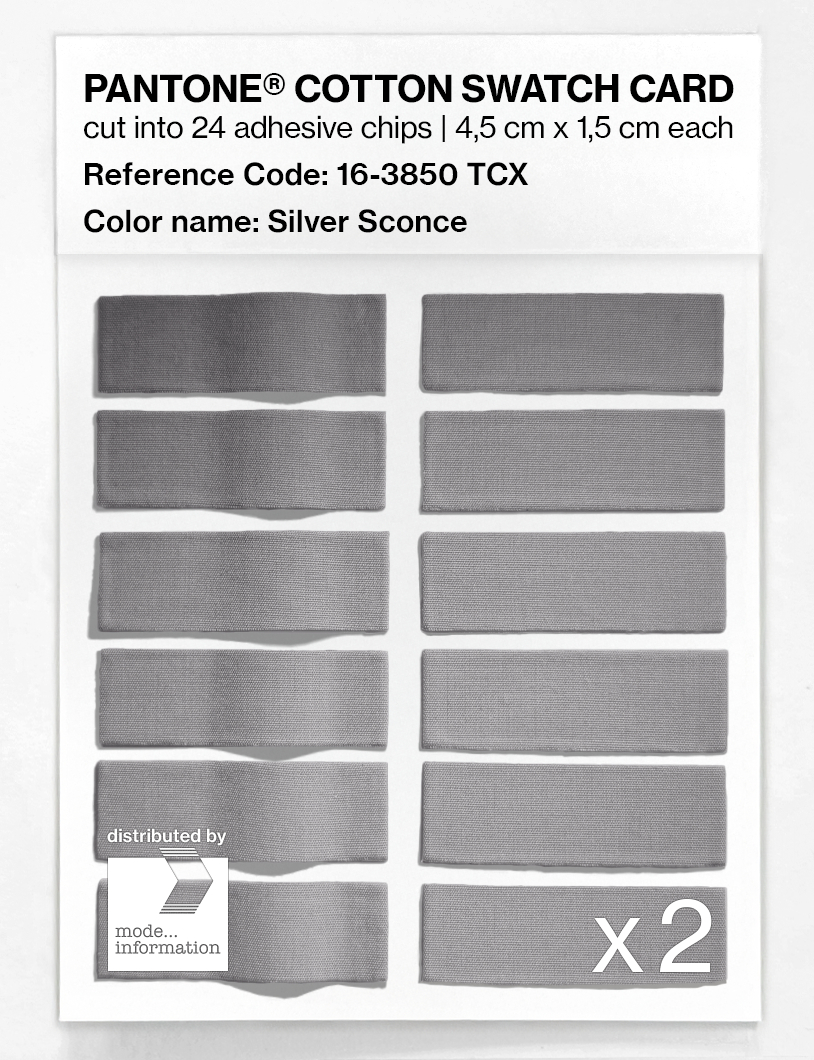Product image 6 of the product “PANTONE® COTTON SWATCH CARD 16-3850 TCX Silver Sconce ”