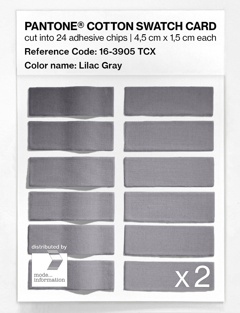 Product image 6 of the product “PANTONE® COTTON SWATCH CARD 16-3905 TCX Lilac Gray ”