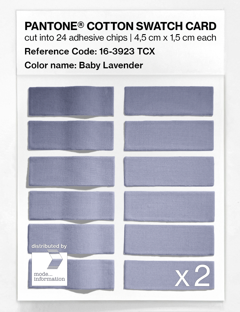 Product image 6 of the product “PANTONE® COTTON SWATCH CARD 16-3923 TCX Baby Lavender ”