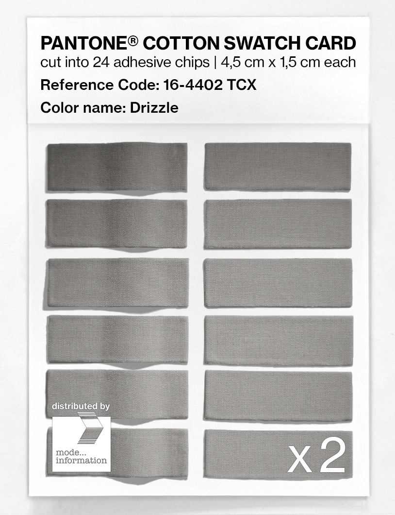 Product image 6 of the product “PANTONE® COTTON SWATCH CARD 16-4402 TCX Drizzle ”