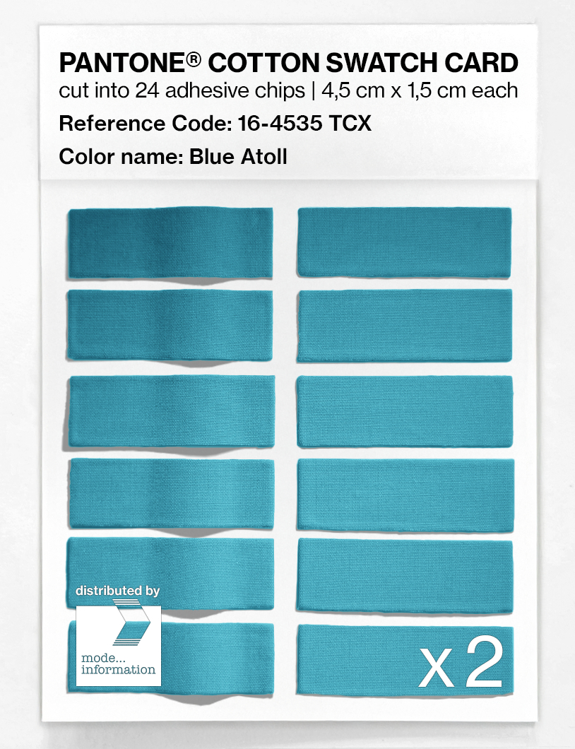 Product image 6 of the product “PANTONE® COTTON SWATCH CARD 16-4535 TCX Blue Atoll ”