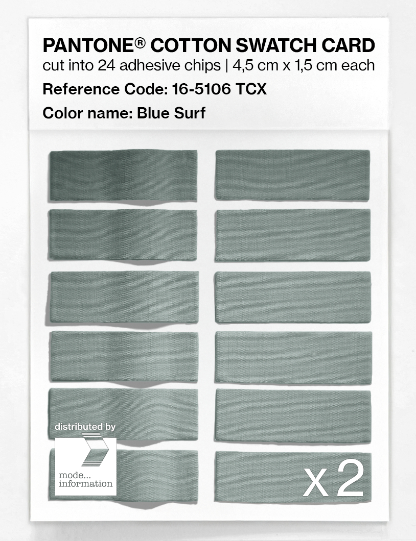 Product image 6 of the product “PANTONE® COTTON SWATCH CARD 16-5106 TCX Blue Surf ”