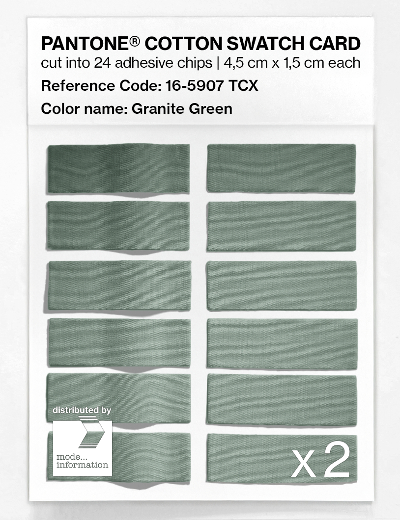 Product image 6 of the product “PANTONE® COTTON SWATCH CARD 16-5907 TCX Granite Green ”