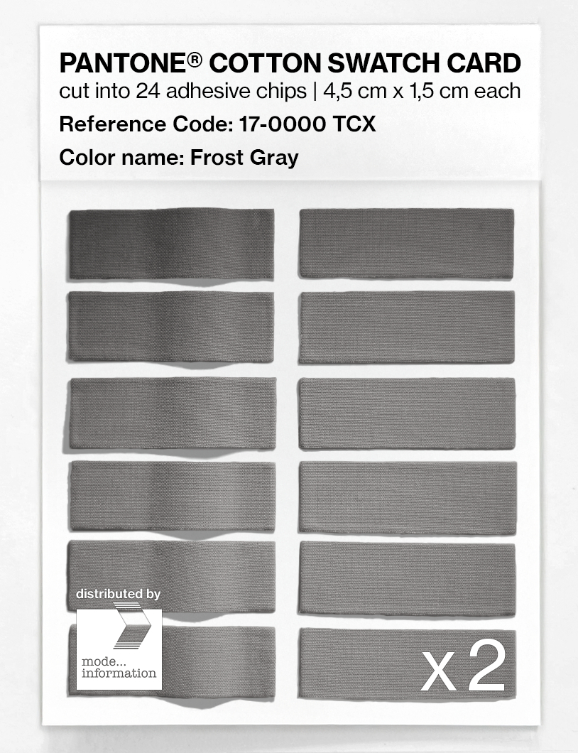 Product image 6 of the product “PANTONE® COTTON SWATCH CARD 17-0000 TCX Frost Gray ”