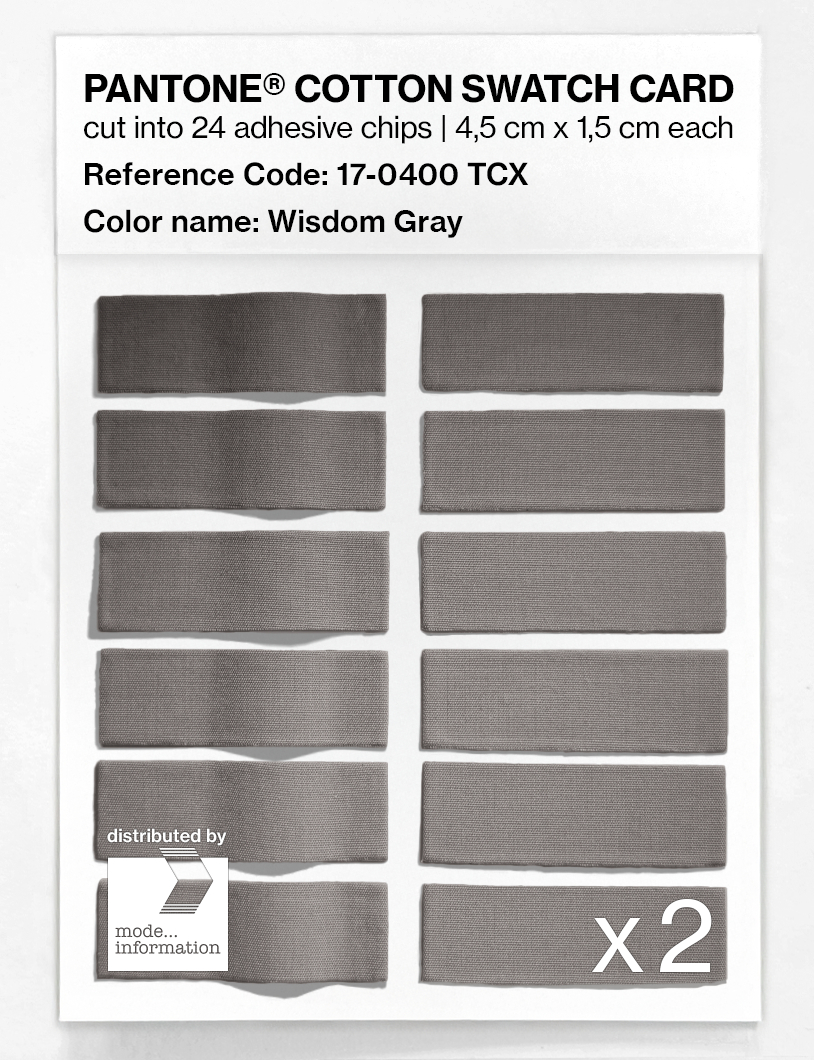 Product image 6 of the product “PANTONE® COTTON SWATCH CARD 17-0400 TCX Wisdom Gray ”