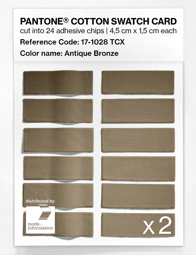 Product image 6 of the product “PANTONE® COTTON SWATCH CARD 17-1028 TCX Antique Bronze ”