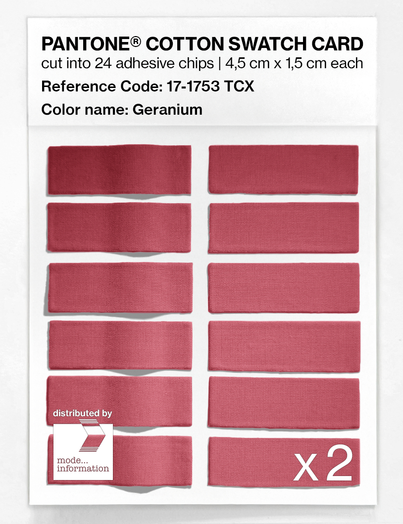 Product image 6 of the product “PANTONE® COTTON SWATCH CARD 17-1753 TCX Geranium ”