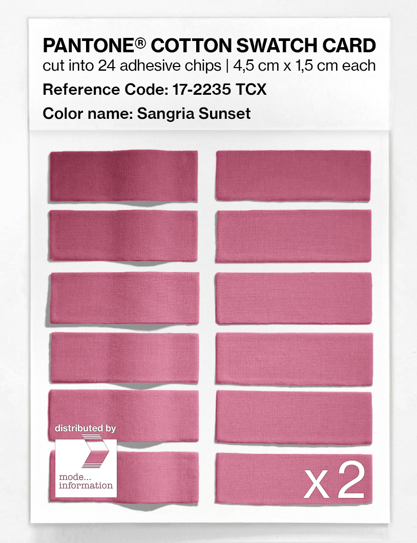 Product image 6 of the product “PANTONE® COTTON SWATCH CARD 17-2235 TCX Sangria Sunset ”