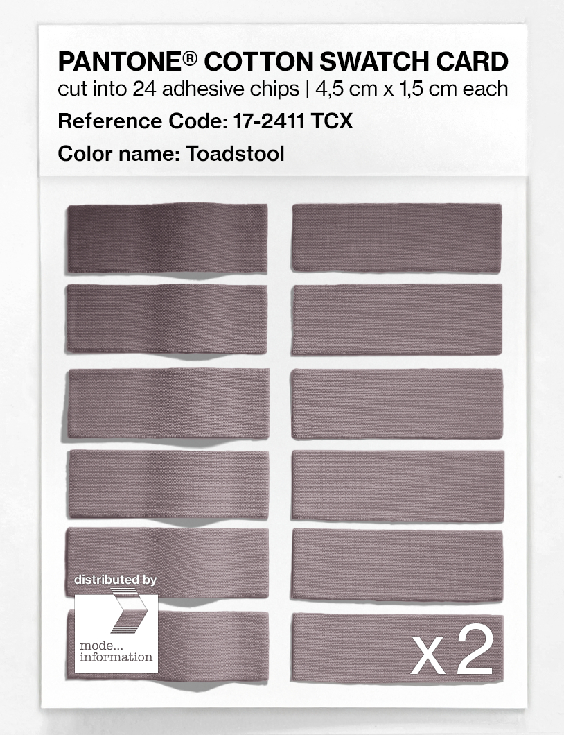 Product image 6 of the product “PANTONE® COTTON SWATCH CARD 17-2411 TCX Toadstool ”