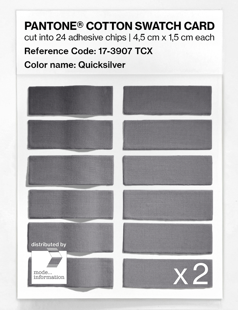 Product image 6 of the product “PANTONE® COTTON SWATCH CARD 17-3907 TCX Quicksilver ”