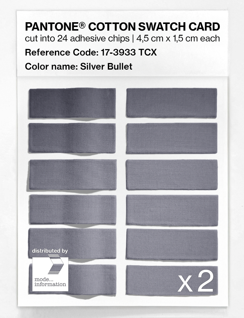 Product image 6 of the product “PANTONE® COTTON SWATCH CARD 17-3933 TCX Silver Bullet ”