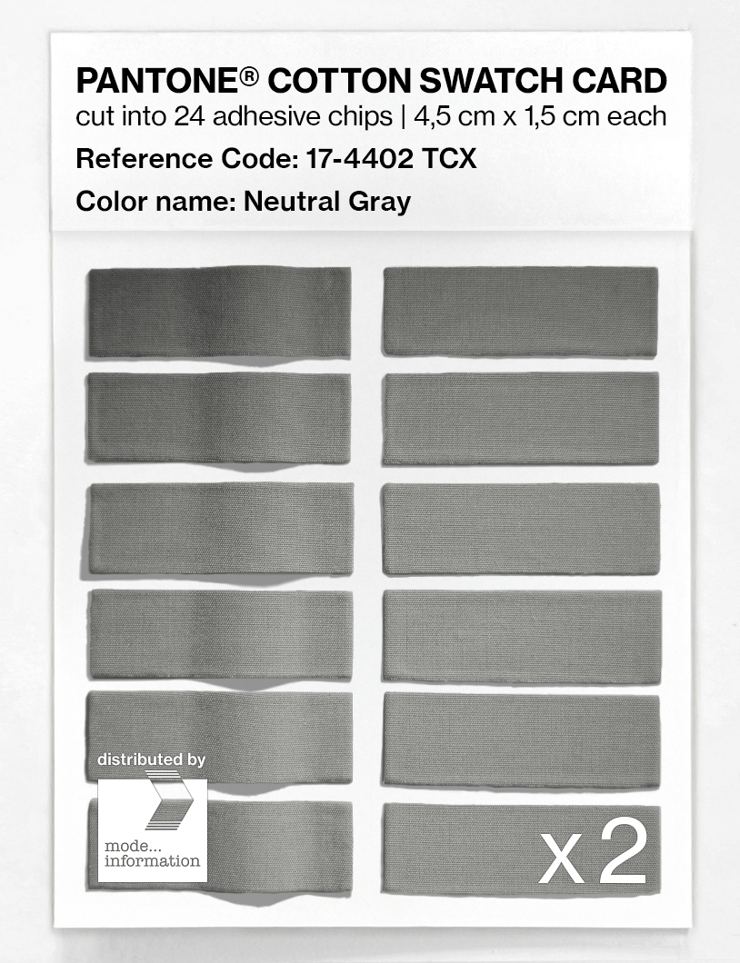 Product image 6 of the product “PANTONE® COTTON SWATCH CARD 17-4402 TCX Neutral Gray ”