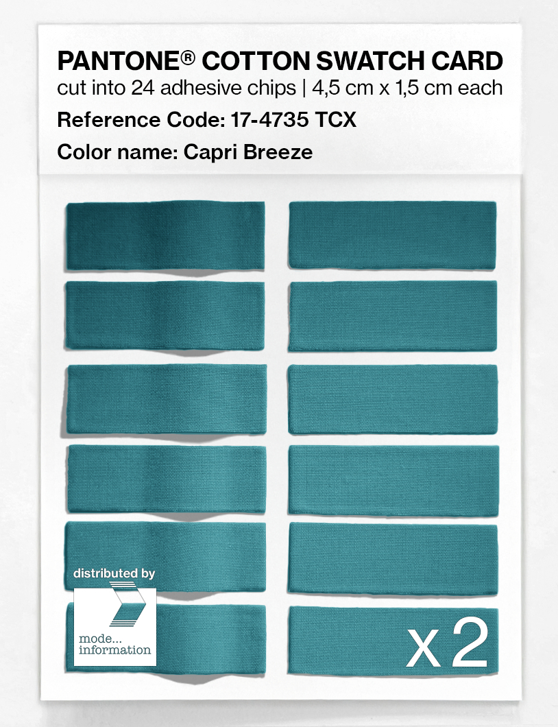 Product image 6 of the product “PANTONE® COTTON SWATCH CARD 17-4735 TCX Capri Breeze ”