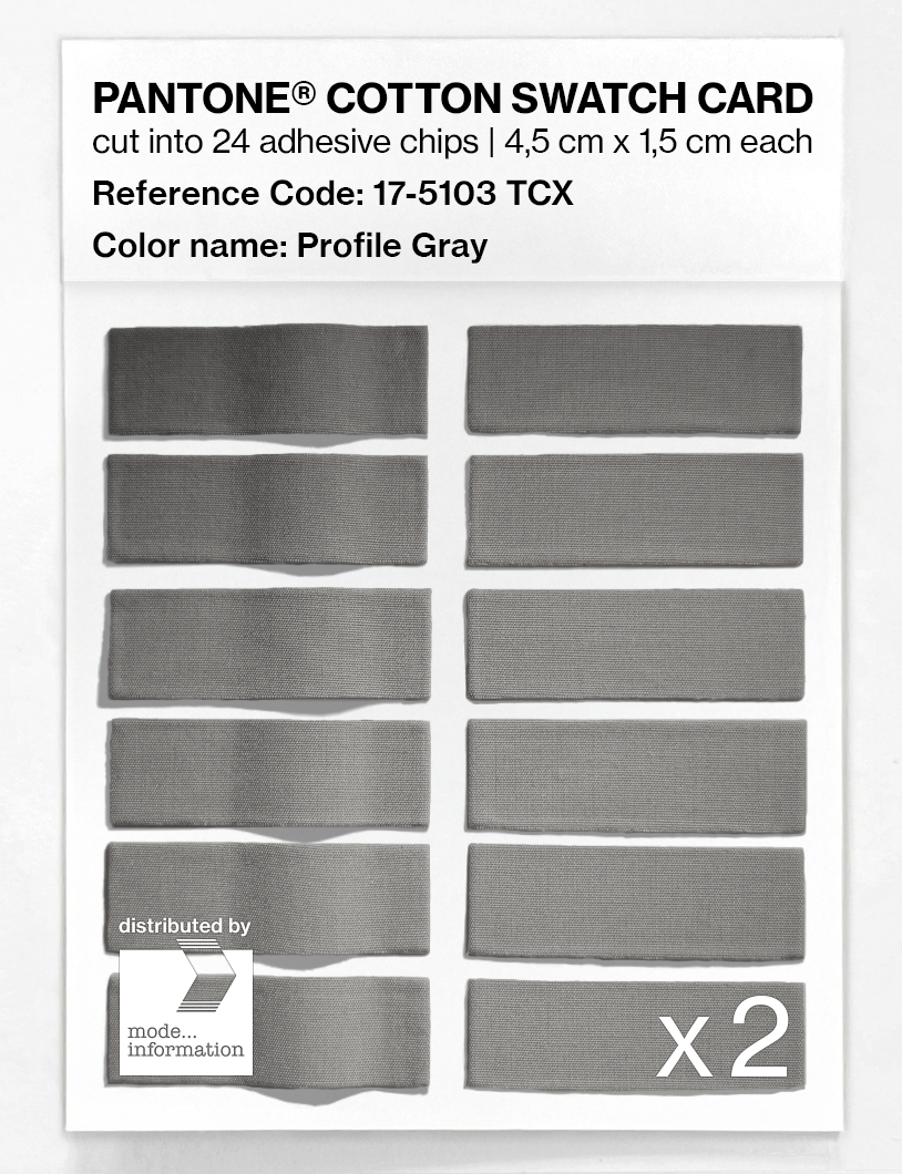 Product image 6 of the product “PANTONE® COTTON SWATCH CARD 17-5103 TCX Profile Gray ”