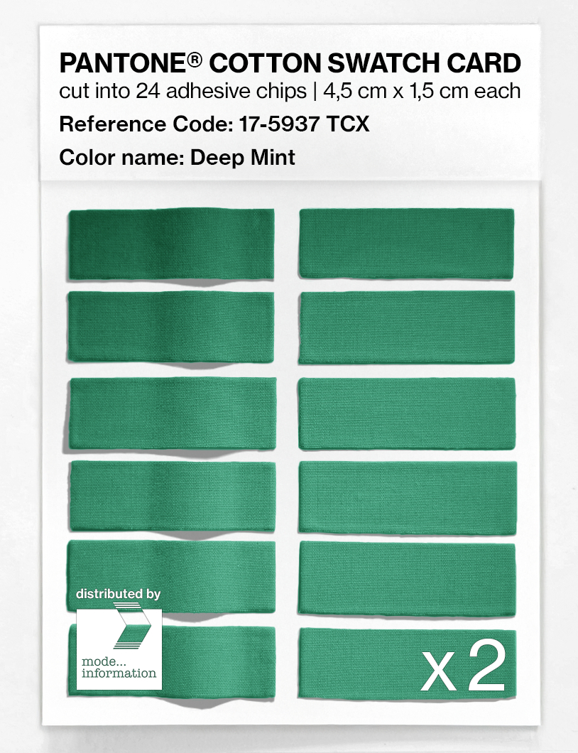Product image 6 of the product “PANTONE® COTTON SWATCH CARD 17-5937 TCX Deep Mint ”