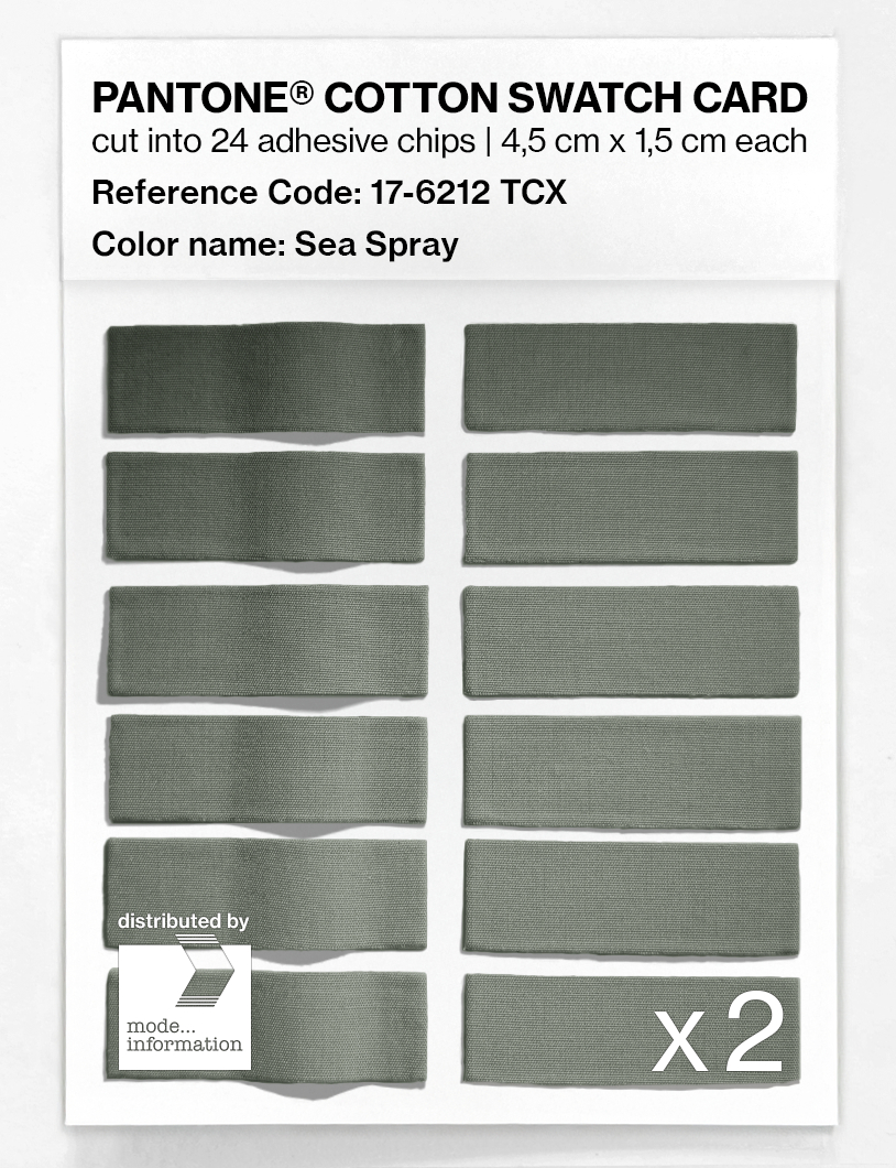 Product image 6 of the product “PANTONE® COTTON SWATCH CARD 17-6212 TCX Sea Spray ”