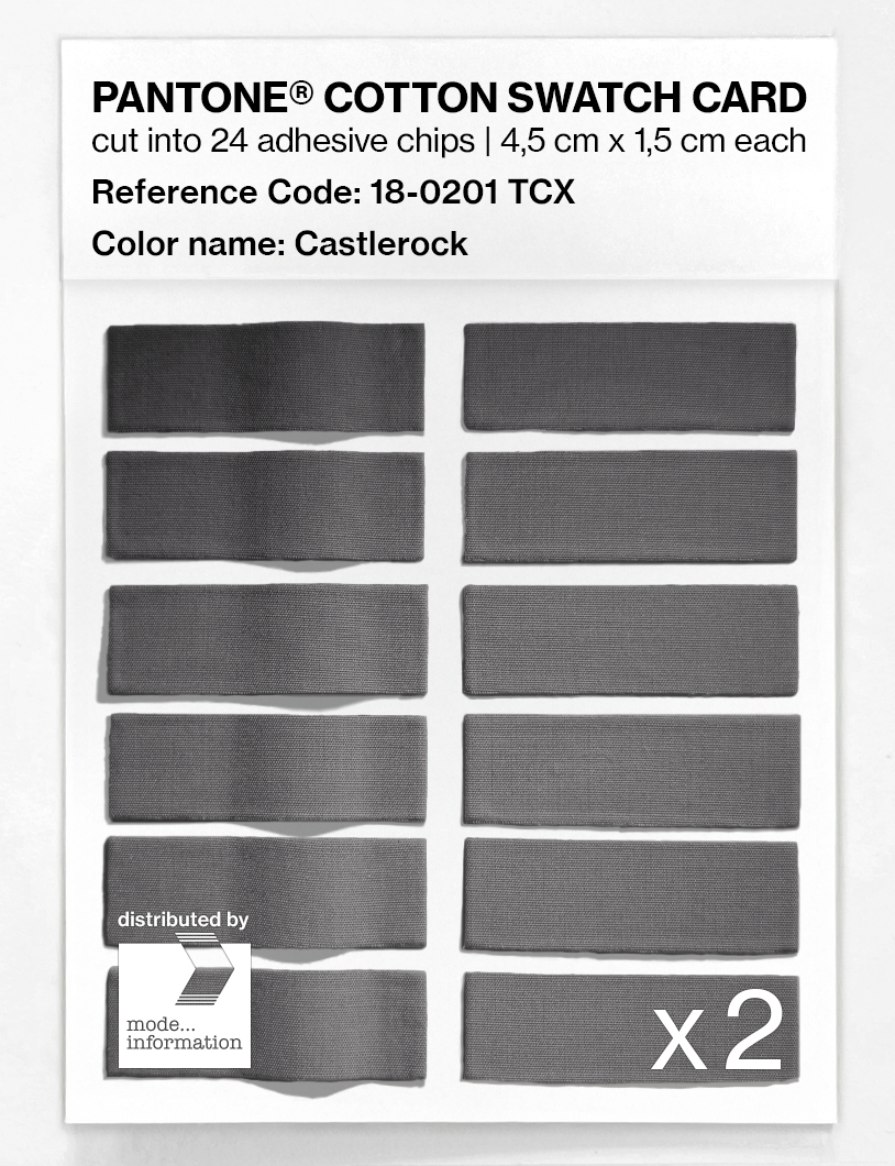 Product image 6 of the product “PANTONE® COTTON SWATCH CARD 18-0201 TCX Castlerock ”