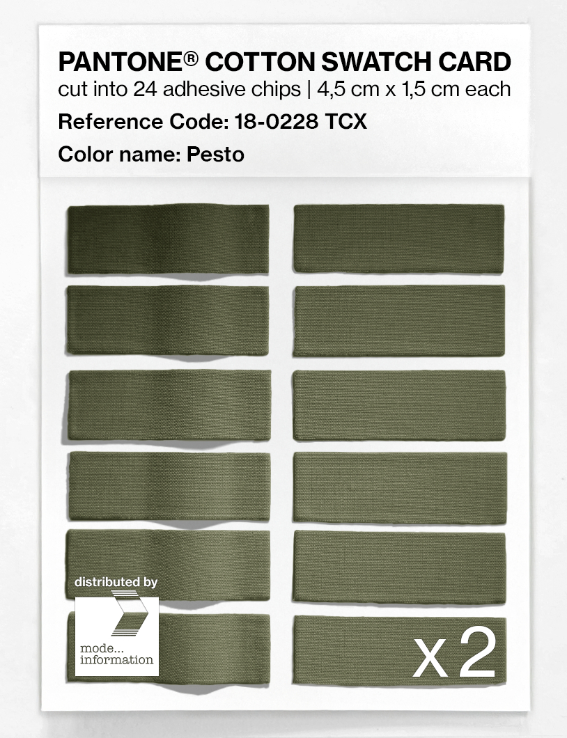 Product image 6 of the product “PANTONE® COTTON SWATCH CARD 18-0228 TCX Pesto ”