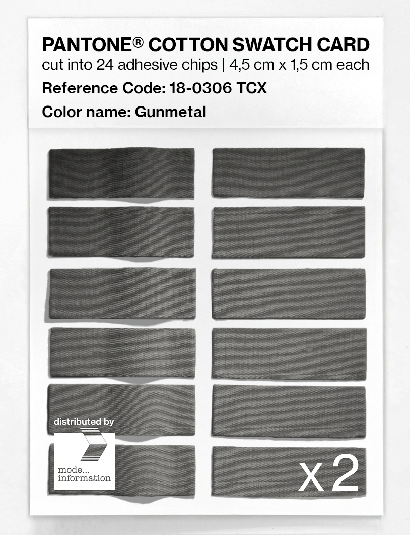 Product image 6 of the product “PANTONE® COTTON SWATCH CARD 18-0306 TCX Gunmetal ”