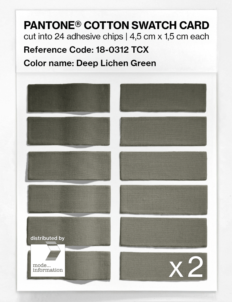 Product image 6 of the product “PANTONE® COTTON SWATCH CARD 18-0312 TCX Deep Lichen Green ”