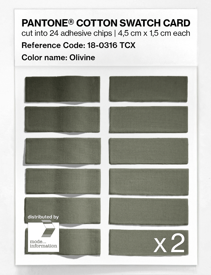 Product image 6 of the product “PANTONE® COTTON SWATCH CARD 18-0316 TCX Olivine ”