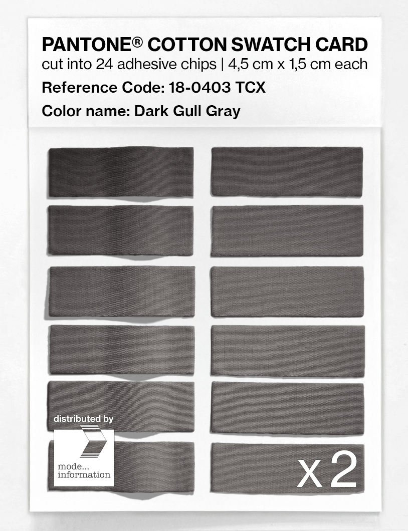 Product image 6 of the product “PANTONE® COTTON SWATCH CARD 18-0403 TCX Dark Gull Gray ”