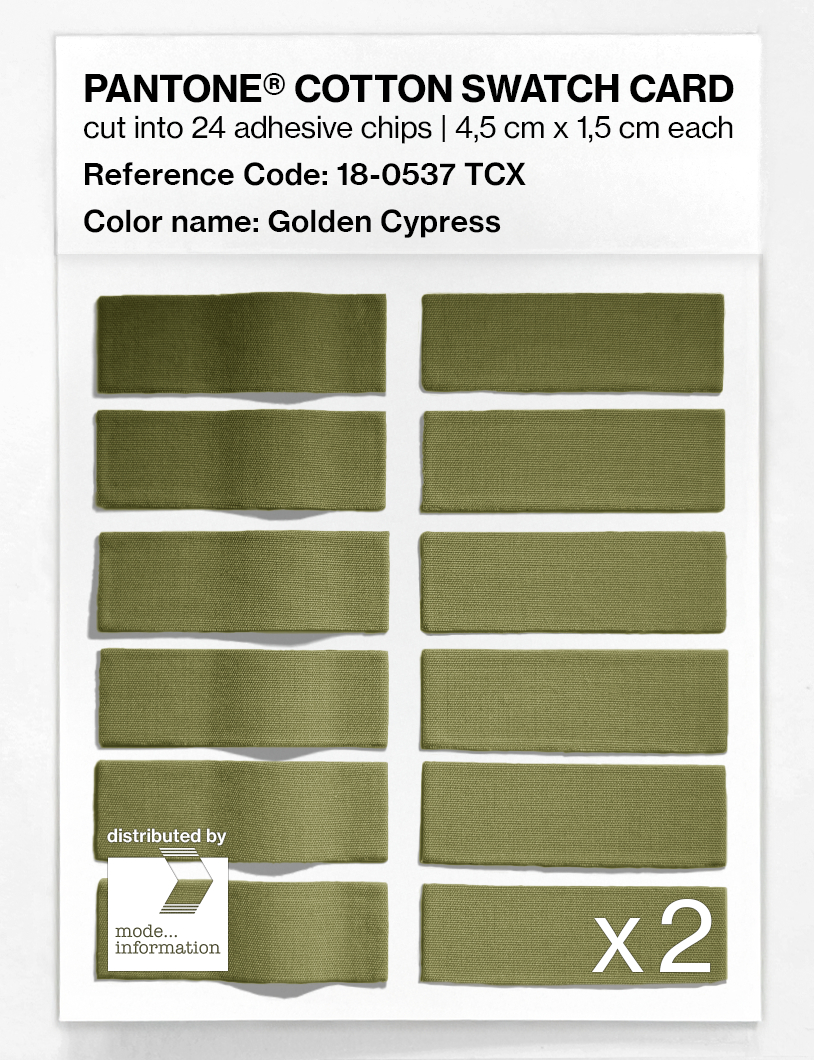 Product image 6 of the product “PANTONE® COTTON SWATCH CARD 18-0537 TCX Golden Cypress ”