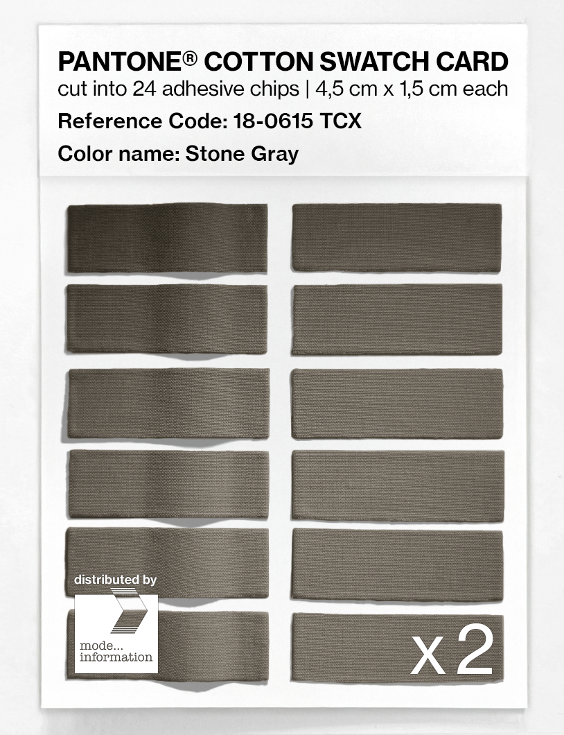 Product image 6 of the product “PANTONE® COTTON SWATCH CARD 18-0615 TCX Stone Gray ”