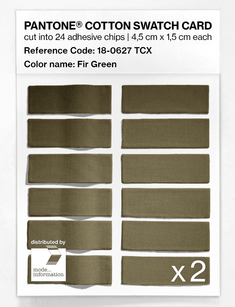Product image 6 of the product “PANTONE® COTTON SWATCH CARD 18-0627 TCX Fir Green ”