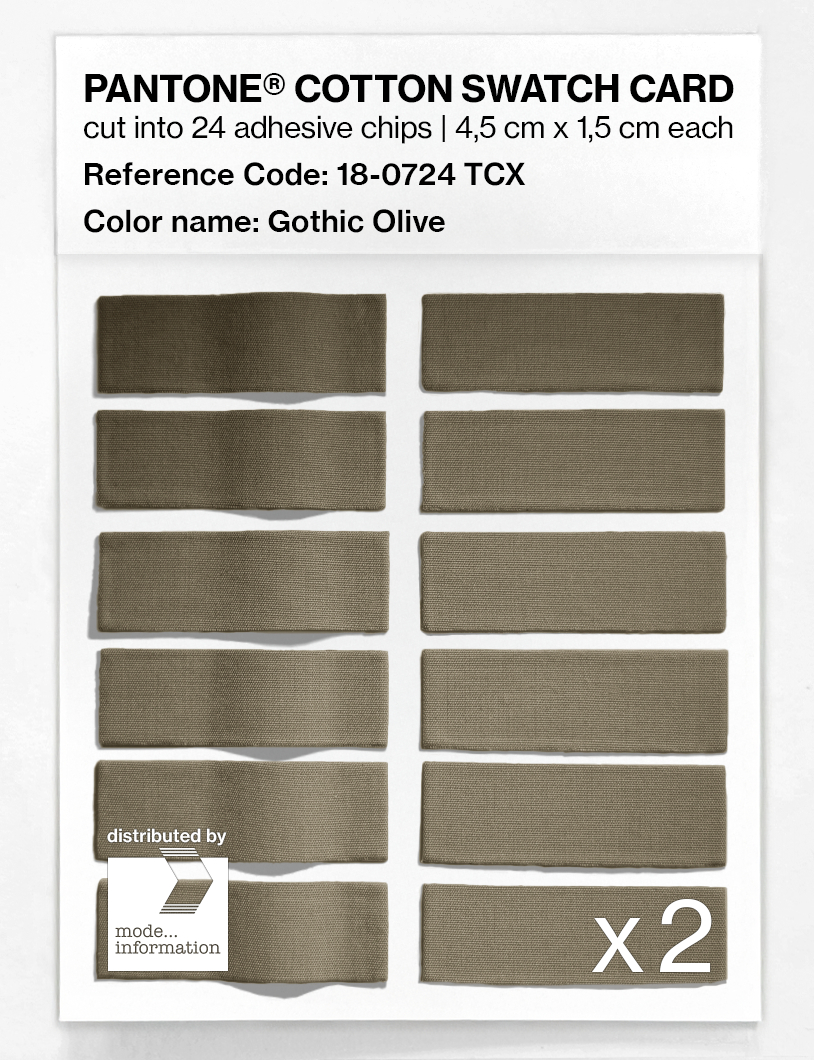 Product image 6 of the product “PANTONE® COTTON SWATCH CARD 18-0724 TCX Gothic Olive ”