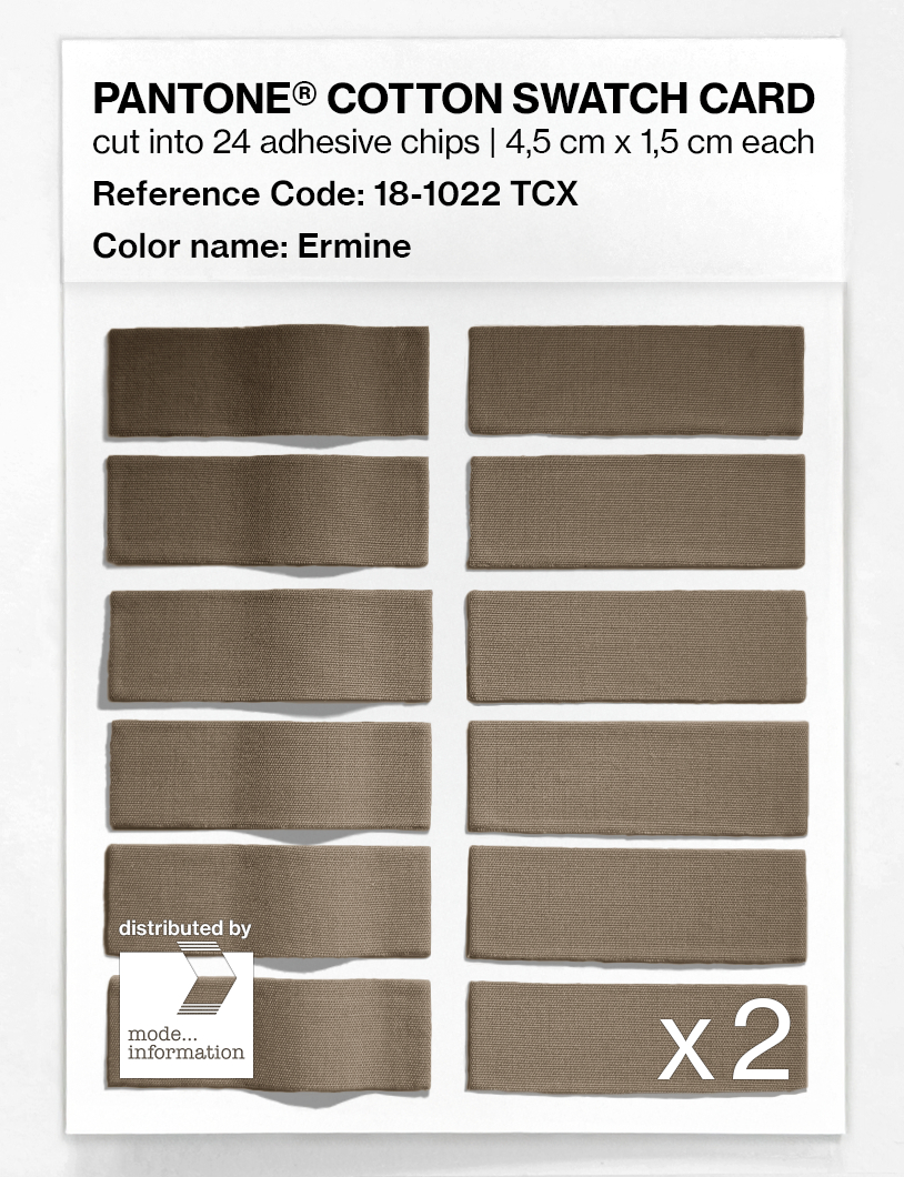 Product image 6 of the product “PANTONE® COTTON SWATCH CARD 18-1022 TCX Ermine ”