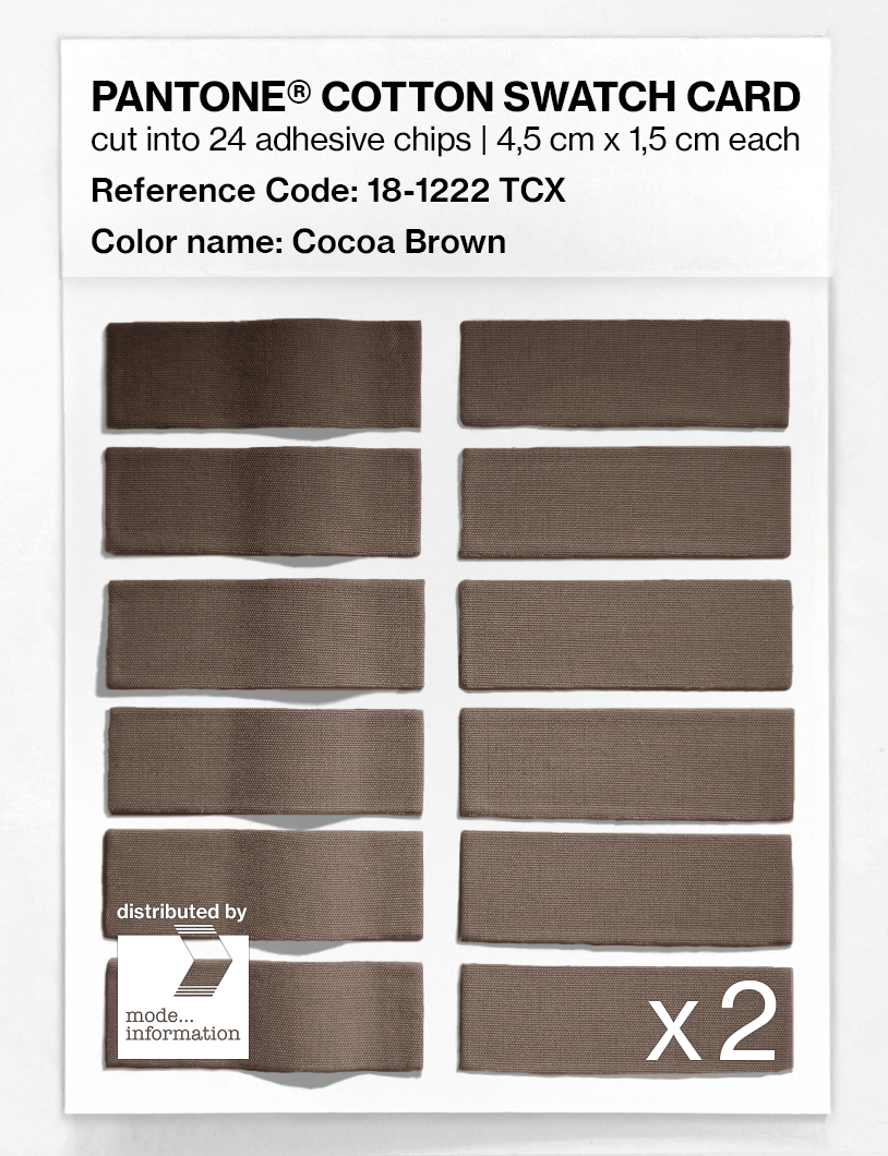 Product image 6 of the product “PANTONE® COTTON SWATCH CARD 18-1222 TCX Cocoa Brown ”