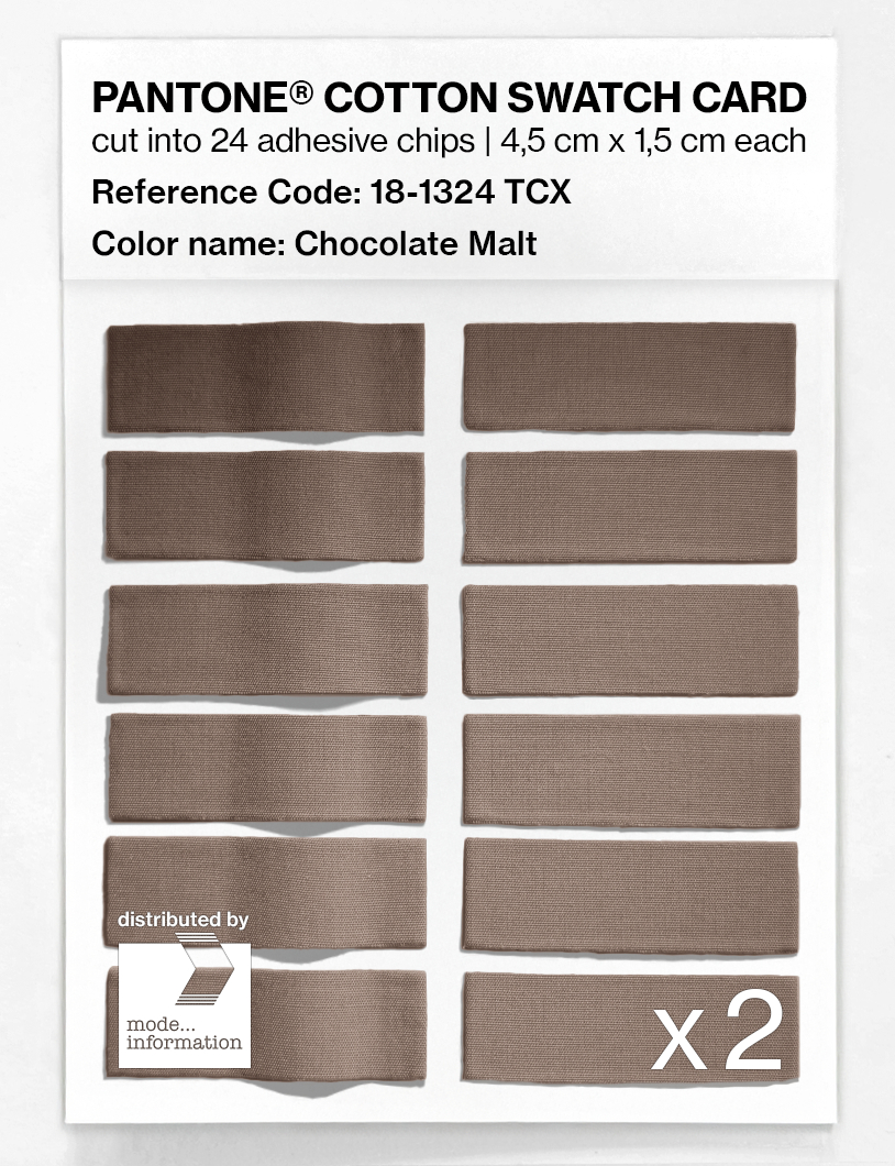 Product image 6 of the product “PANTONE® COTTON SWATCH CARD 18-1324 TCX Chocolate Malt ”