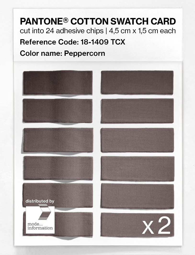 Product image 6 of the product “PANTONE® COTTON SWATCH CARD 18-1409 TCX Peppercorn ”