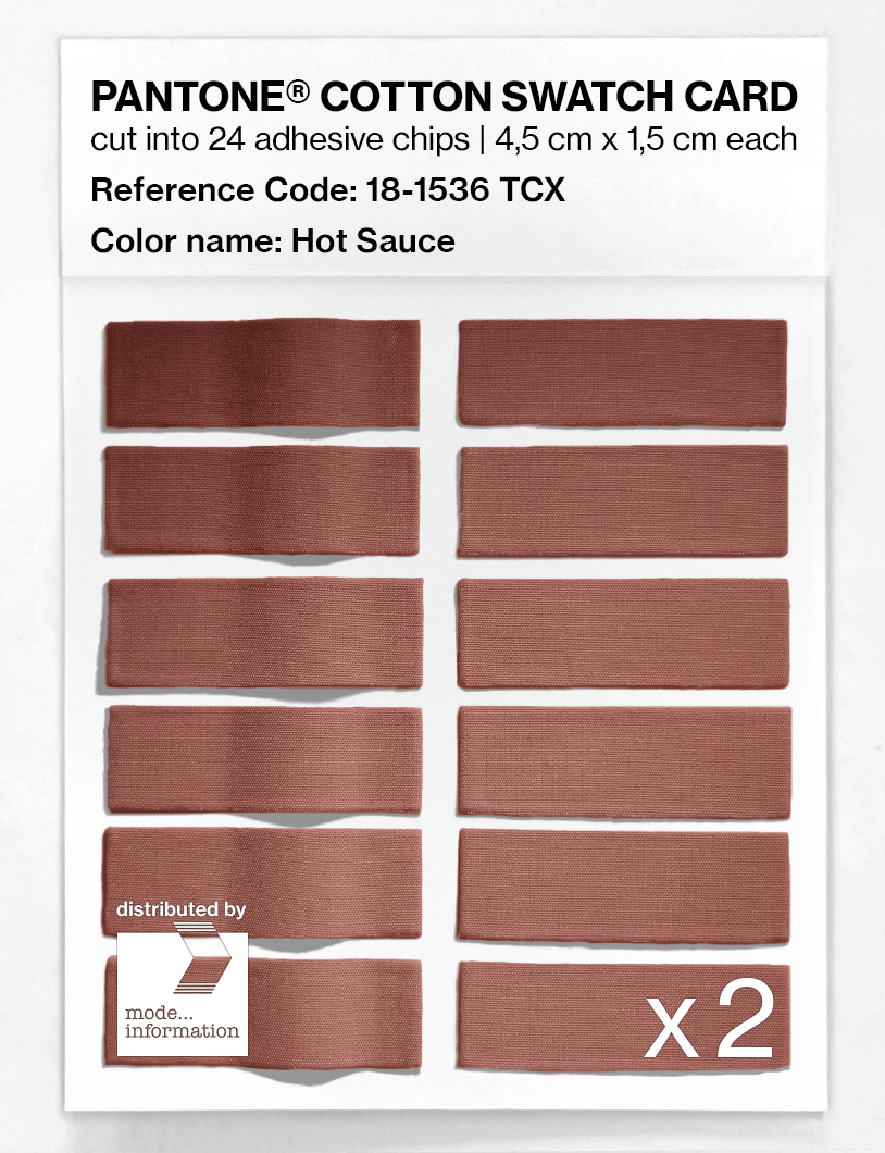 Product image 6 of the product “PANTONE® COTTON SWATCH CARD 18-1536 TCX Hot Sauce ”