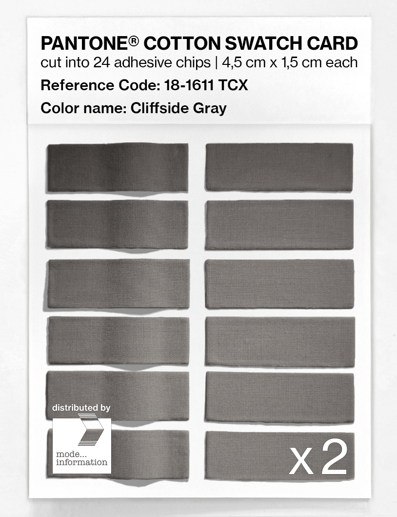 Product image 6 of the product “PANTONE® COTTON SWATCH CARD 18-1611 TCX Cliffside Gray ”