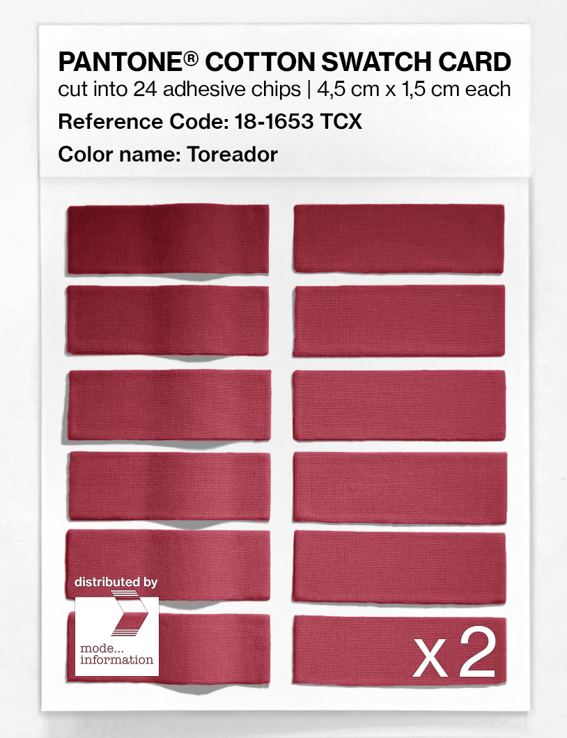 Product image 6 of the product “PANTONE® COTTON SWATCH CARD 18-1653 TCX Toreador ”