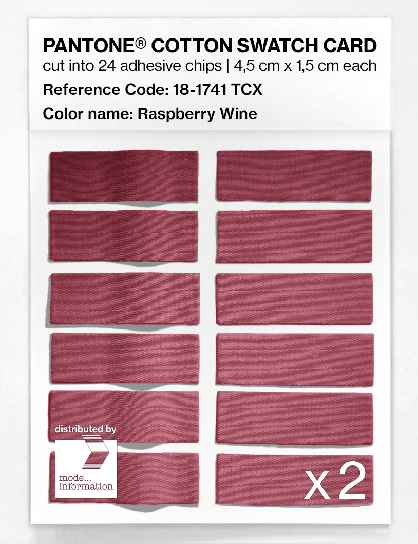 Product image 6 of the product “PANTONE® COTTON SWATCH CARD 18-1741 TCX Raspberry Wine ”
