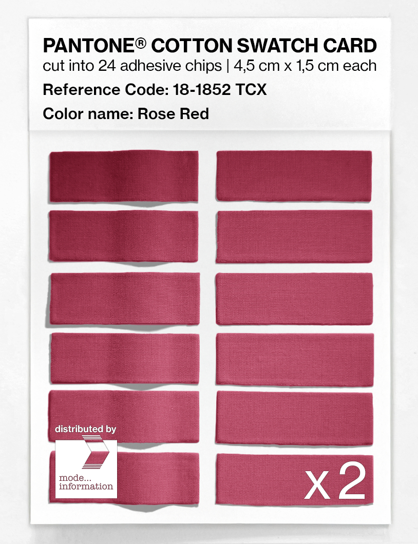 Product image 6 of the product “PANTONE® COTTON SWATCH CARD 18-1852 TCX Rose Red ”
