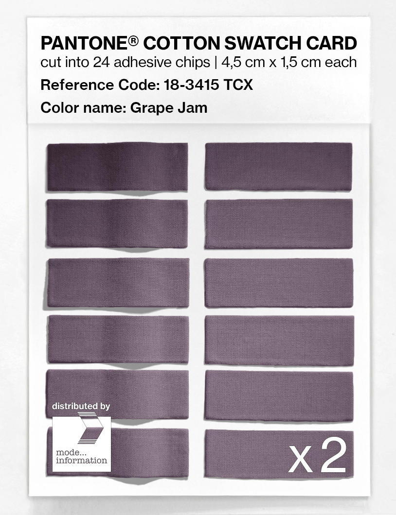 Product image 6 of the product “PANTONE® COTTON SWATCH CARD 18-3415 TCX Grape Jam ”