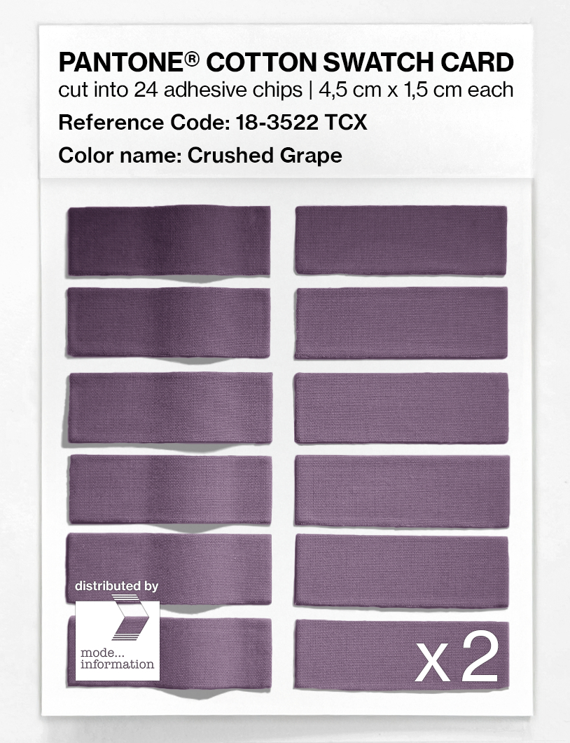 Product image 6 of the product “PANTONE® COTTON SWATCH CARD 18-3522 TCX Crushed Grape ”