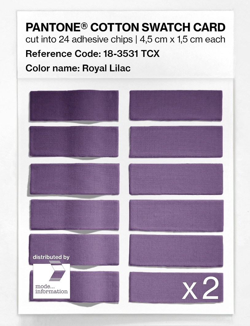 Product image 6 of the product “PANTONE® COTTON SWATCH CARD 18-3531 TCX Royal Lilac ”