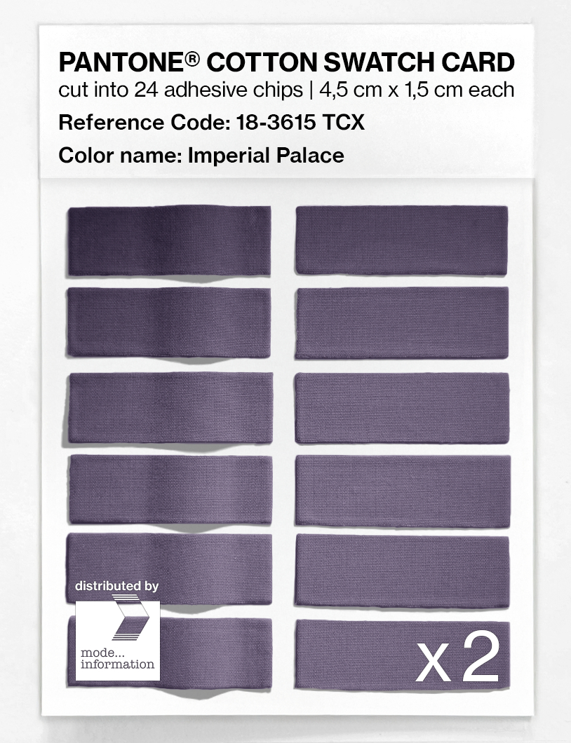 Product image 6 of the product “PANTONE® COTTON SWATCH CARD 18-3615 TCX Imperial Palace ”