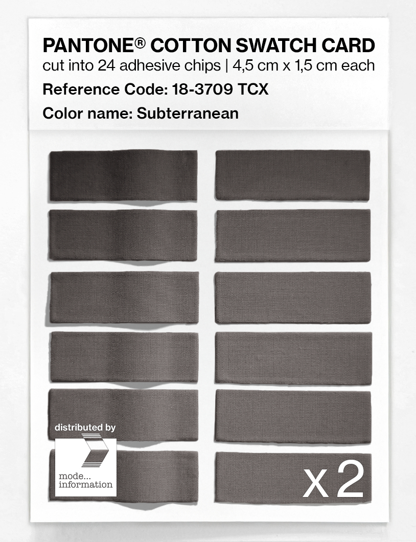 Product image 6 of the product “PANTONE® COTTON SWATCH CARD 18-3709 TCX Subterranean ”